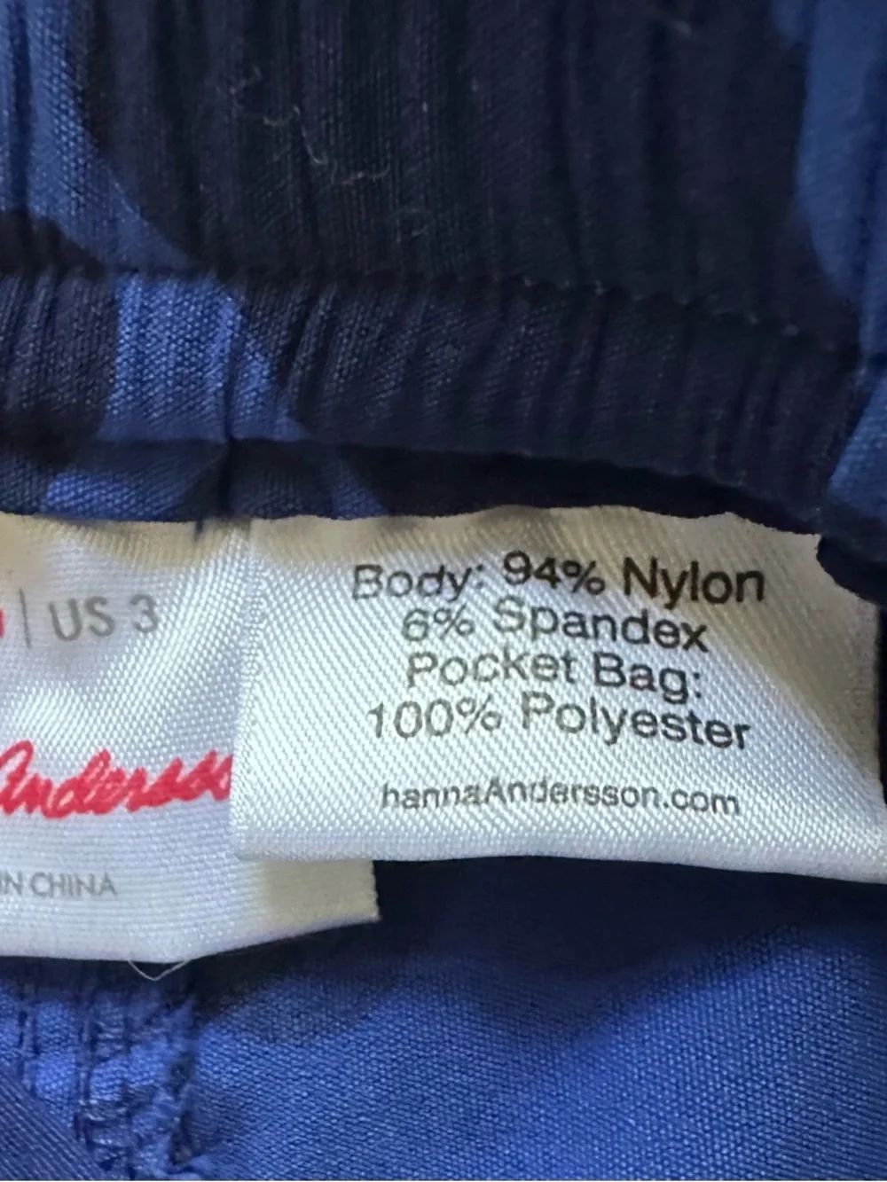 Hanna Andersson Boys Swim Trunks Size 3 Blue Camo Elastic Waist Board Shorts